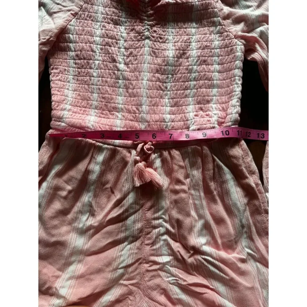 Justice Pink Striped Romper - Size 10